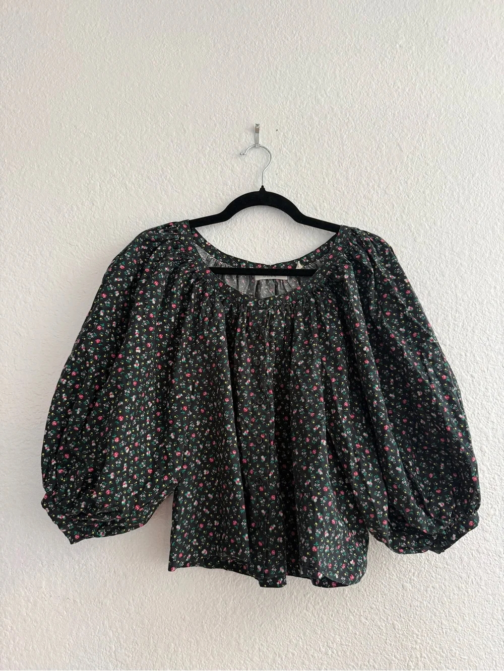 DÔEN Jeanne Floral Puff Sleeve Blouse Top Size XXS